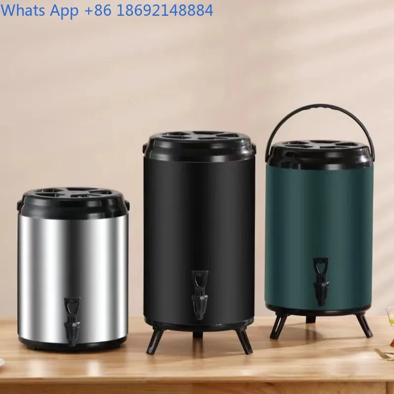 

Stainless Steel Large Capacity Soy Milk and Milk Tea Bucket Cold and Hot Double-layer Insulation Milk Tea Shop Insulation Bucket