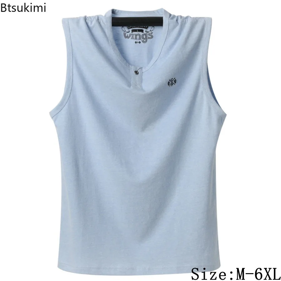 

2025 New Men's Fitness Sports Vest Summer Fashion Casual Sleeveless Training T-shirts Male Outdoor Running Breathable Tank Tops