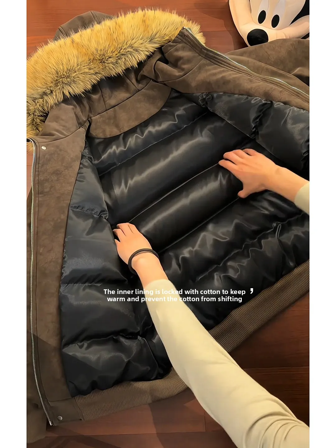 

Мужская зимняя куртка из коричневой искусственной кожи с хлопковой подкладкой, в американском ретро-стиле, с меховым воротником и капюшоном, утепленная верхняя одежда