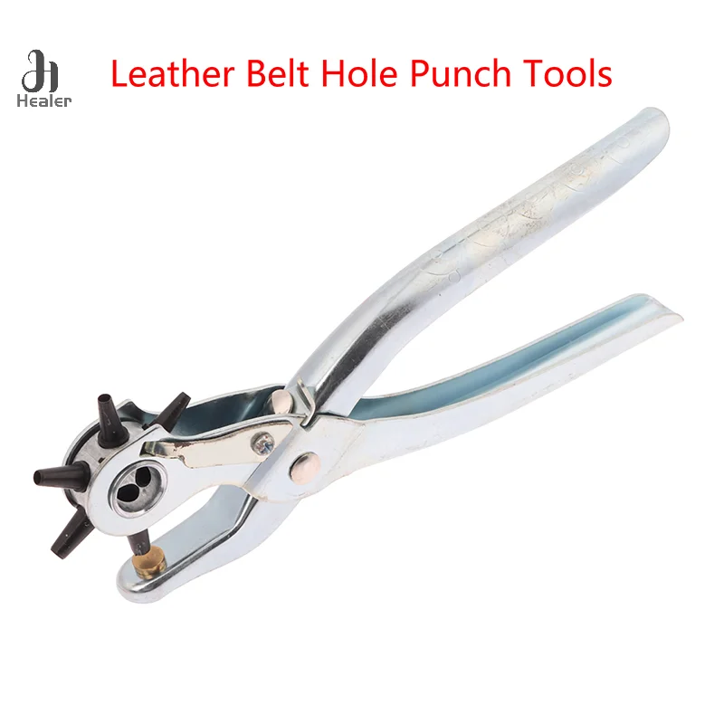 1Pc Leather Belt Hole Punch Revolving 6 Sizes Manual Handheld Tool For Diy Crafts And Industrial Use