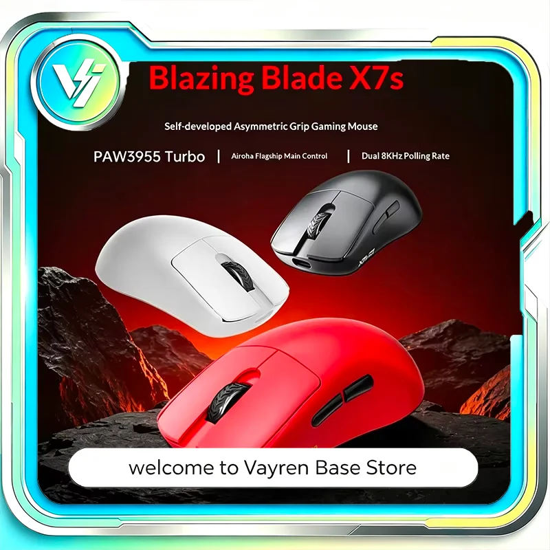 Thunderobot  for  X7s Pro Max Wireless Gaming Mouse PAW3955 Double 8K Ergonomic Large Hand Mouse for PC E-Sports Gaming Setup