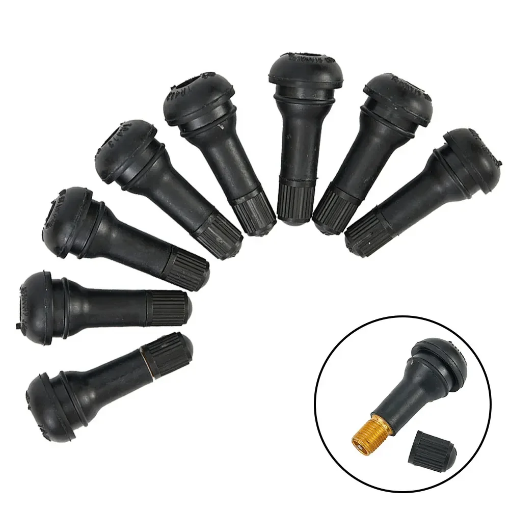 Steli valvola tappo TR413 Accessorio per pneumatici Nero SET Strumento Tubeless 10 pezzi Sostituzione esterna in gomma Pratico utile