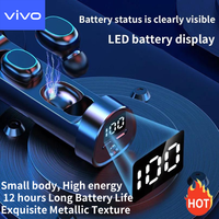 VIVO N21 Wireless Earphones Stereo Bass Earbuds LED DigitalDisplay Headphones With Microphone TWS Headsets Lights For Smartphone