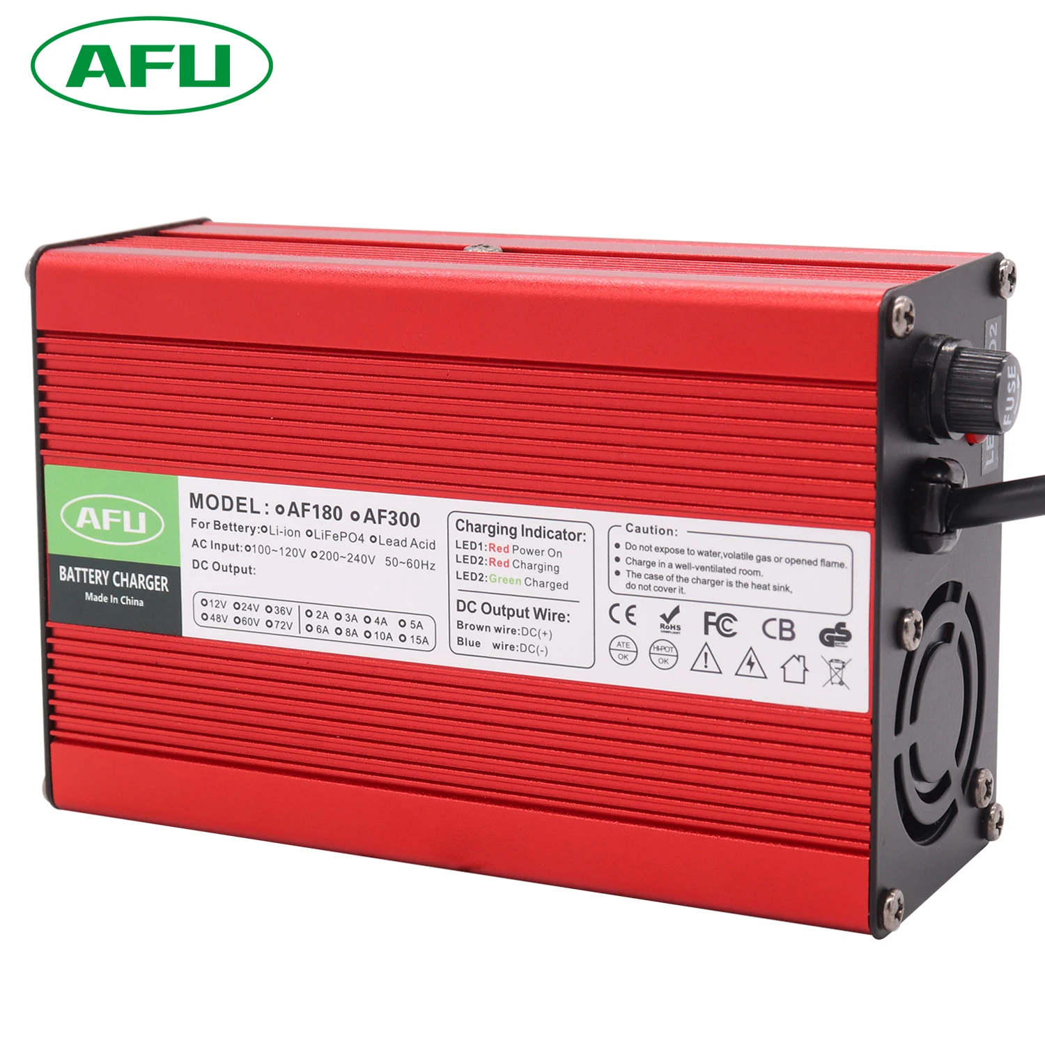 AFU 58.8V 5A  Charger Smart Aluminum Case Is Suitable For 14S 51.8V Lithium Battery Fast Charger