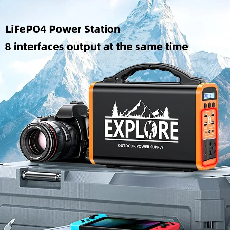 400W Portable LiFePO4 Power Station 220V 360Wh Solar Generator USB AC DC Emergency External Spare Battery For Outdoor Camping