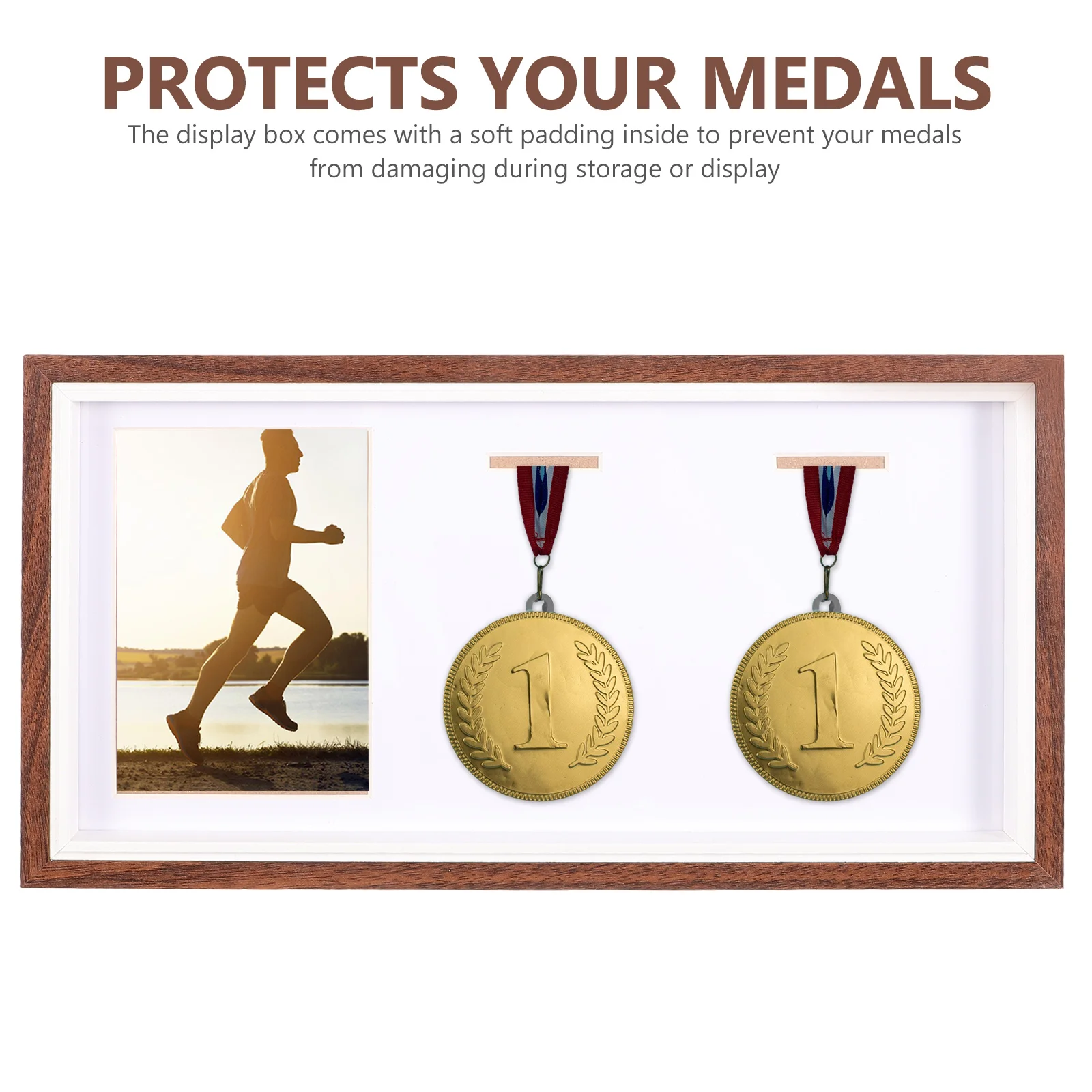 

Marathon Medal Display Holder Transparent Photo Frame Desktop Case Showcases Achievements Decorative Modern Minimalist