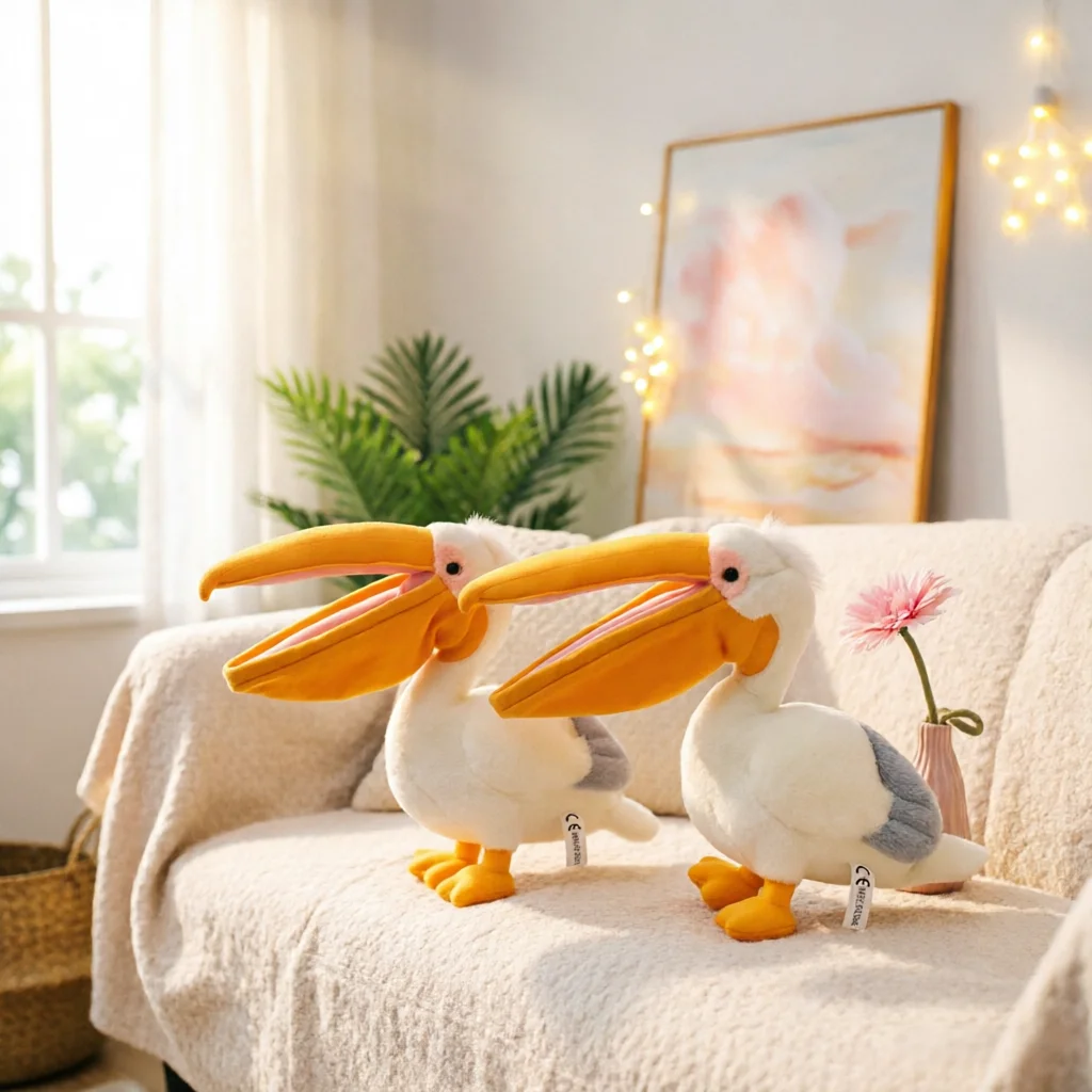 

Мягкая плюшевая игрушка-пеликан 30 см, подарок на день рождения, украшение для дома