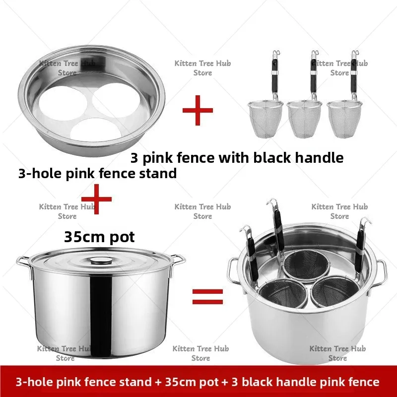 Stainless Steel Large Capacity Noodle Pot & Soup Bucket, Induction Cooker Compatible, for Stewing & Soup Making