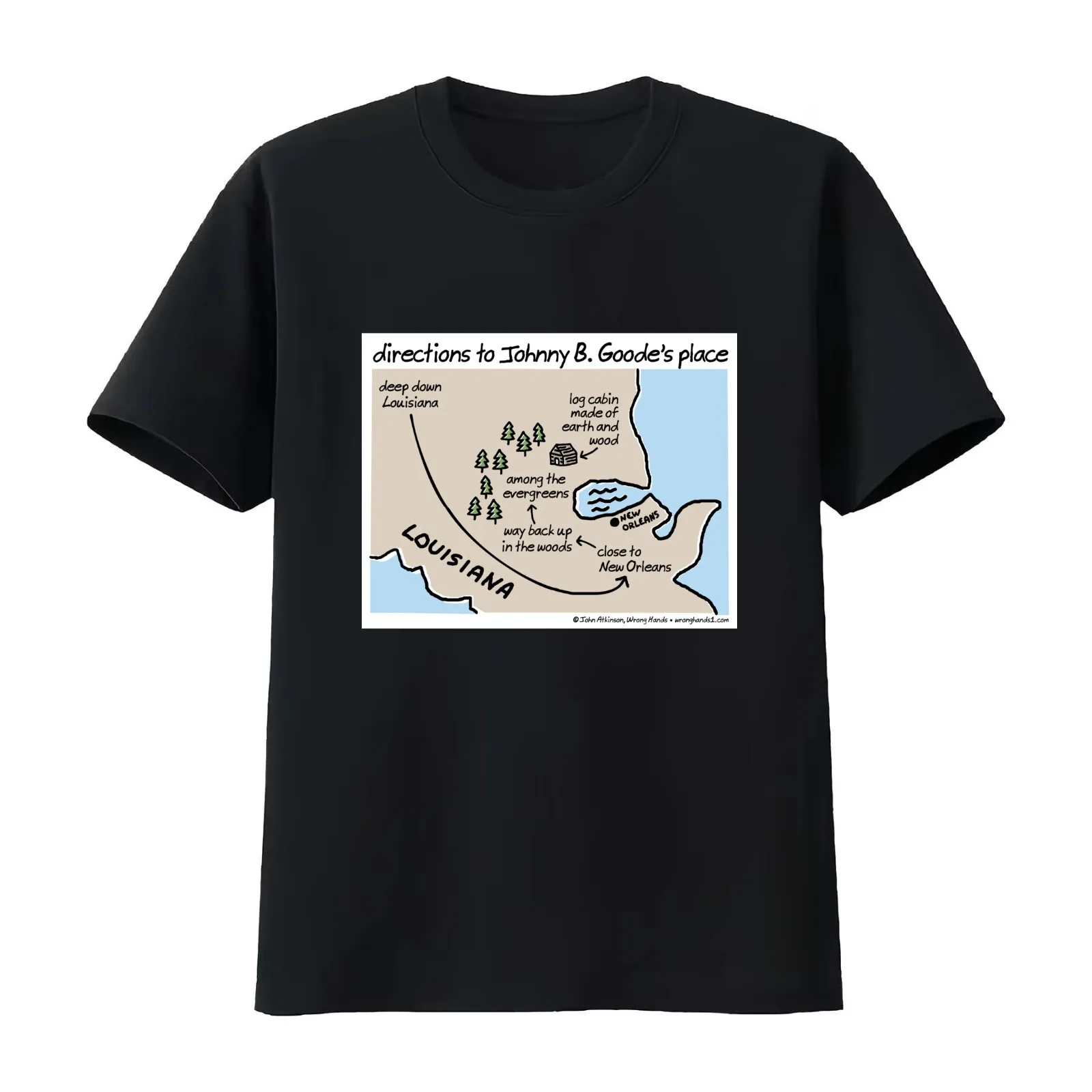 Directions to Johnny B Goode's place T-Shirt Summer Casual Cotton Tee Oversized Streetwear Tops Vintage Graphic Print