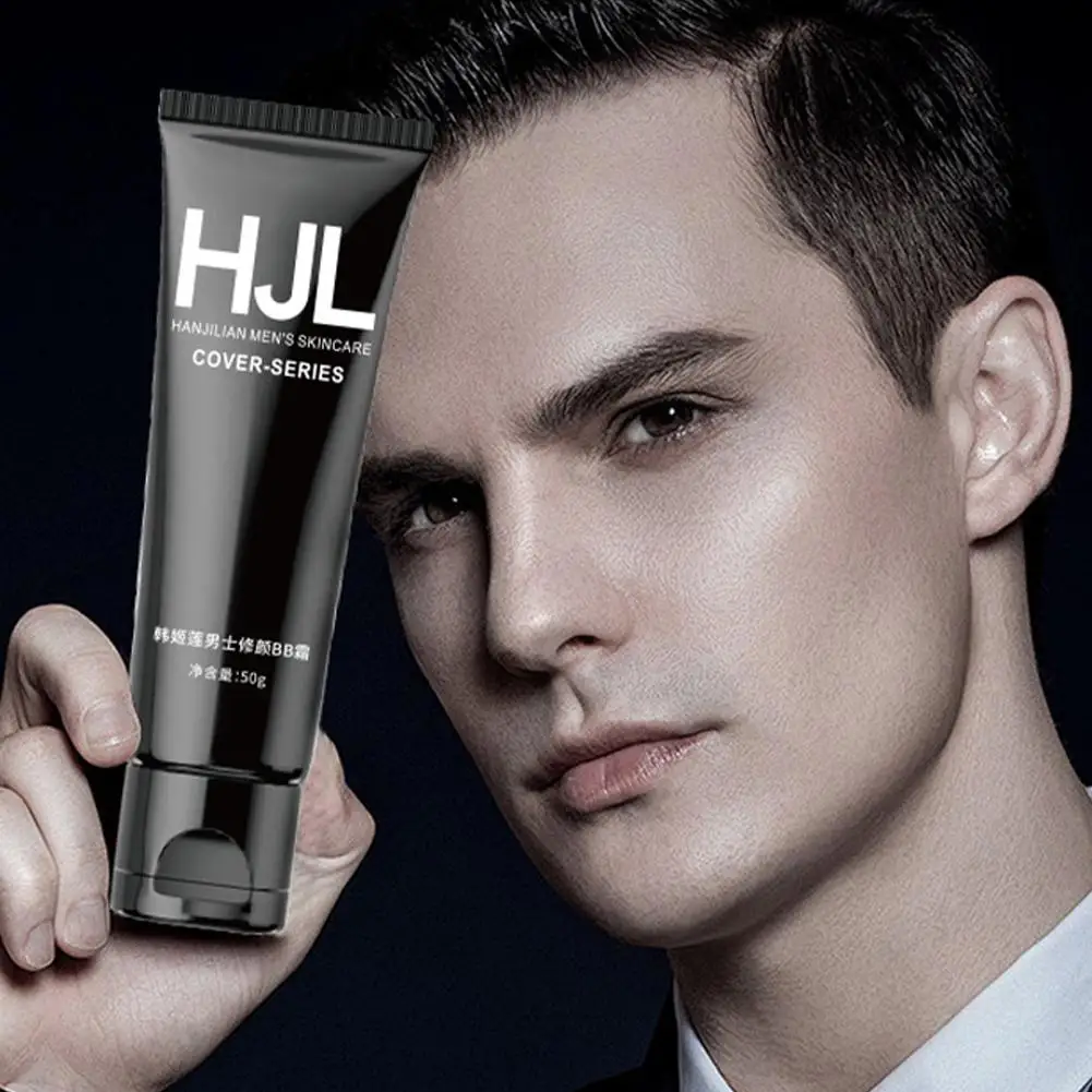 BB Cream da uomo Sbiancante Controllo olio Correttore Lentiggine Fondotinta Rimozione cosmetica Illumina Facile trucco liquido per la pelle del viso M8U1