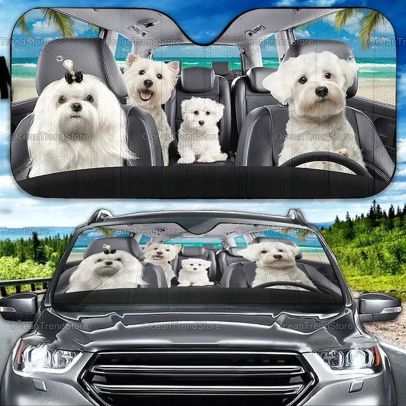 

Забавный Мальтийский солнцезащитный козырек, Аксессуары для автомобилей Мальтийского типа, подарок для матери LNG292111A2