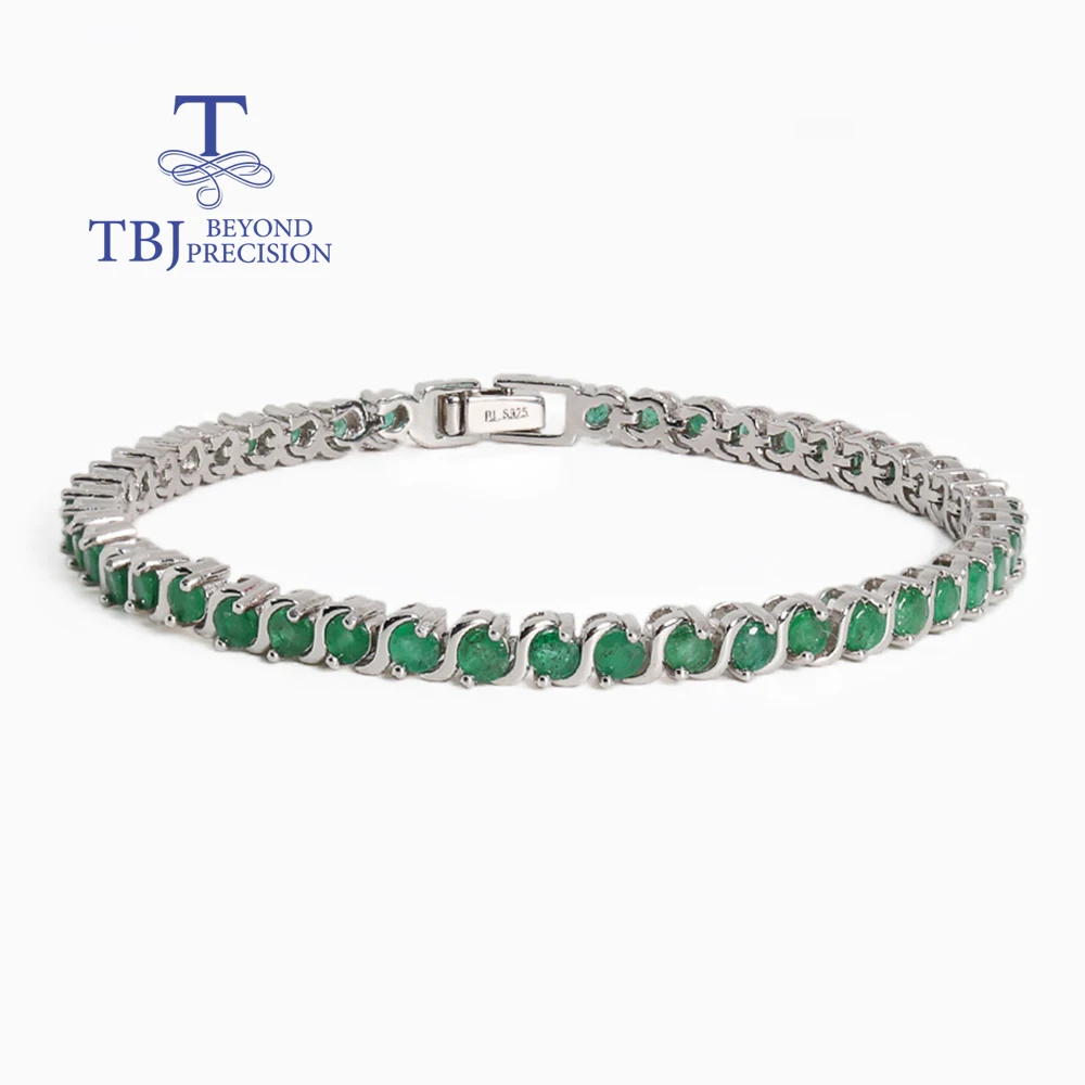 Exquisite Natural emerald bracelet, 18k gold plating over S925 silver natural gemstone fine jewelry suitable for party occasions