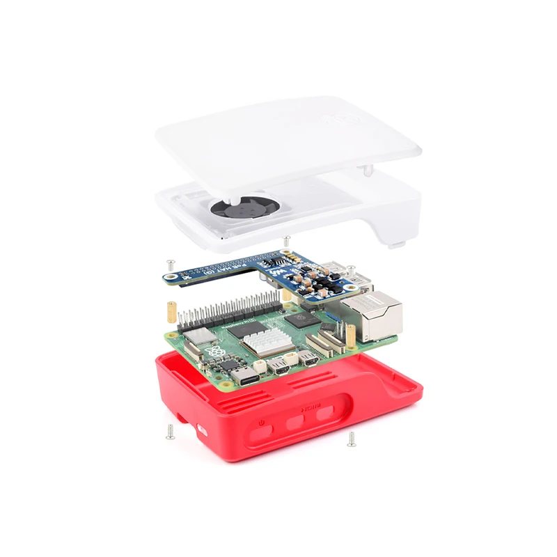 Power Over Ethernet HAT (G) per Raspberry Pi 5 5V 5A Output supporta 802.3af/at Standard di rete per Raspberry Pi 5 PoE HAT