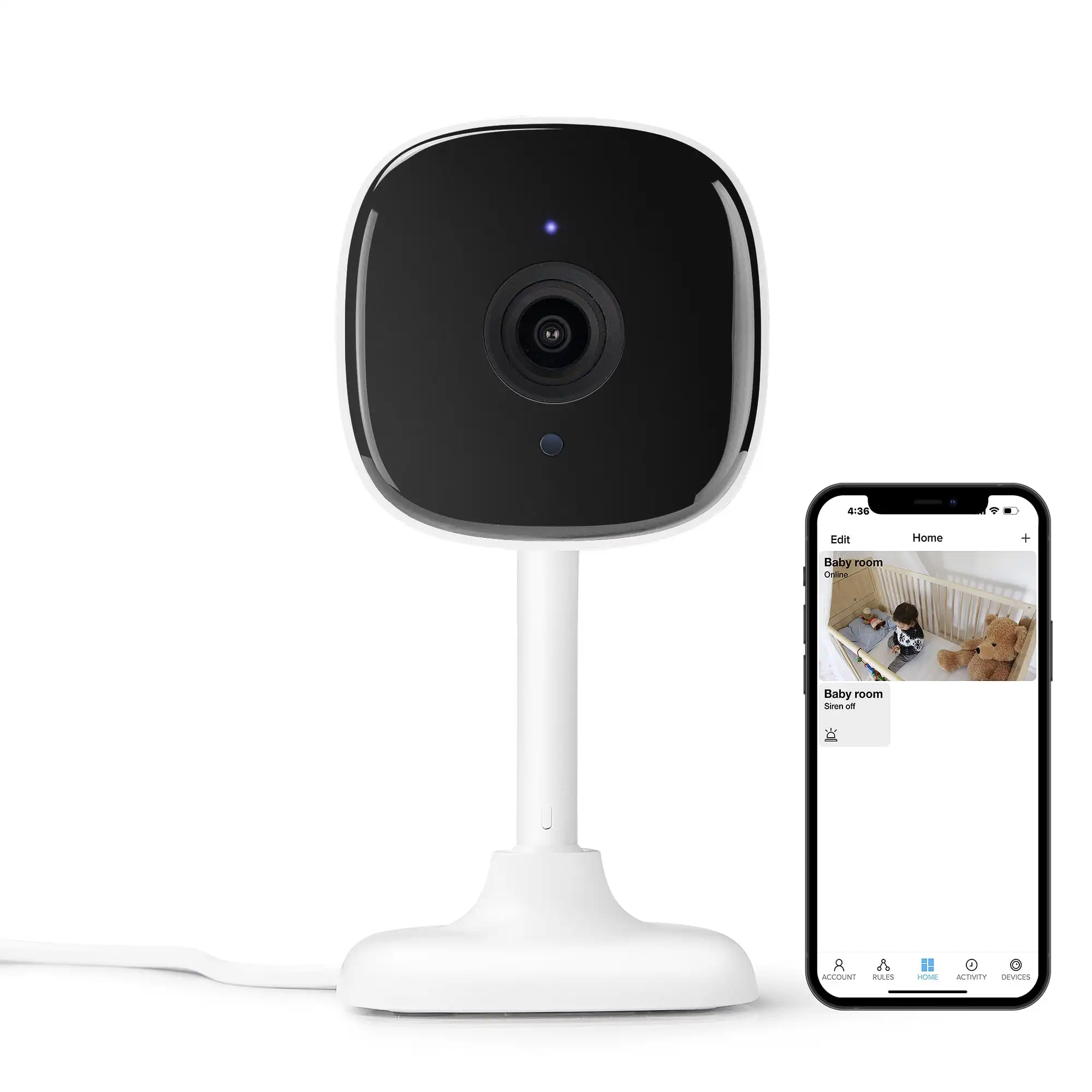 Merkury Smart 1080P Smart Indoor Camera with Voice Control - Requires 2.4 GHz Wi-Fi