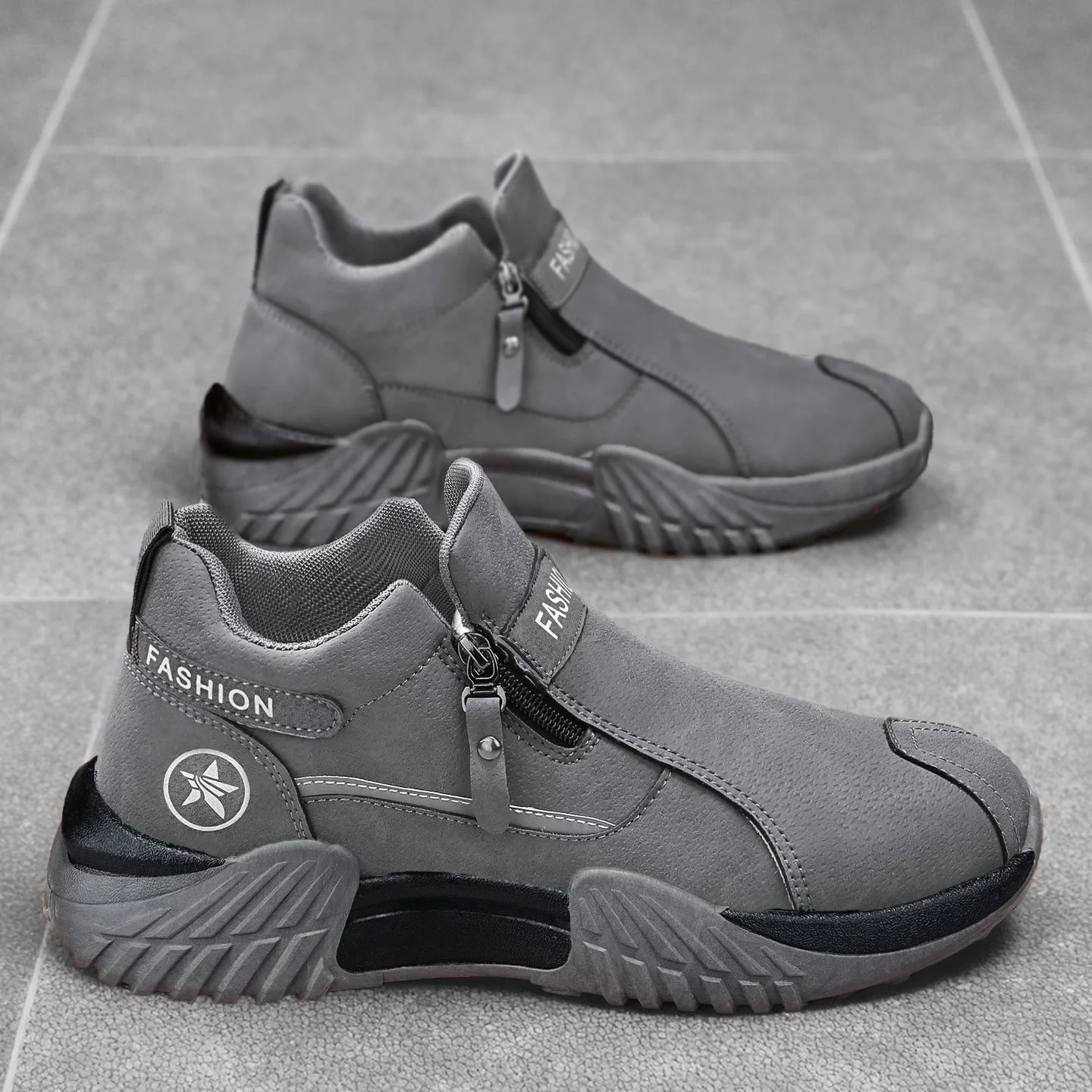 Men's Boots 2026 Autumn Genuine Leather Men's Casual High Top Sneakers Boy Retro Student Single Shoes Flats Female Short Boots