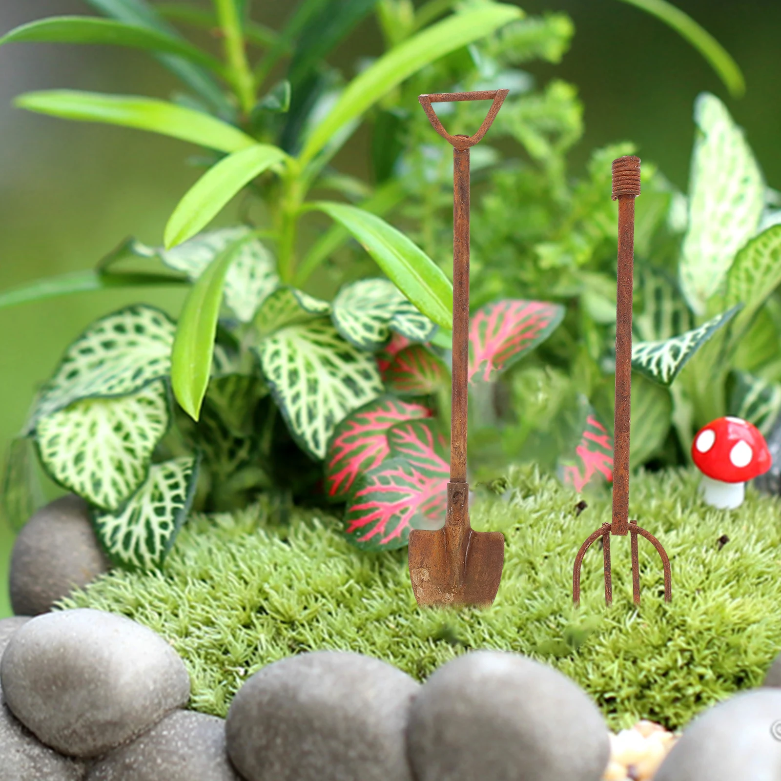 

1 set Mini Garden Tools Set Premium Lifelike Design for Dollhouse Decor Photography Prop Desktop Ornament Gift for Mini Scene