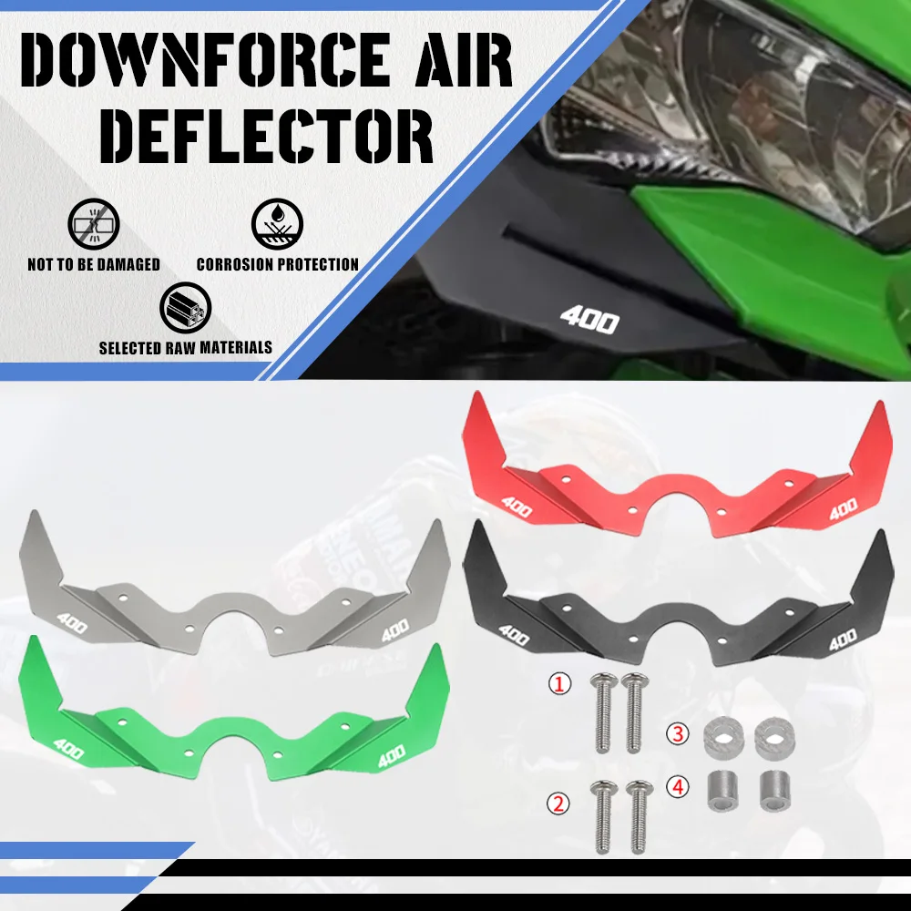 

For Kawasaki Ninja 400 2018-2022 2023 2024 ninja400 Motorcycle Front Fairing Pneumatic Wing Lets Tip Downforce Wings Deflector