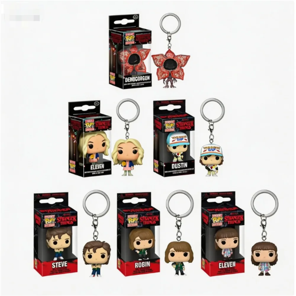 Figura Funko Pop de anime, llavero Pocket Pop de Stranger Things, Eleven, Robin, Barb, Steve, Dustin, modelo de juguete, regalo de cumpleaños