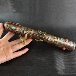 Tibetan Buddhist OM MANI PADME HUM & VAJRA Mantra Copper Incense Holder