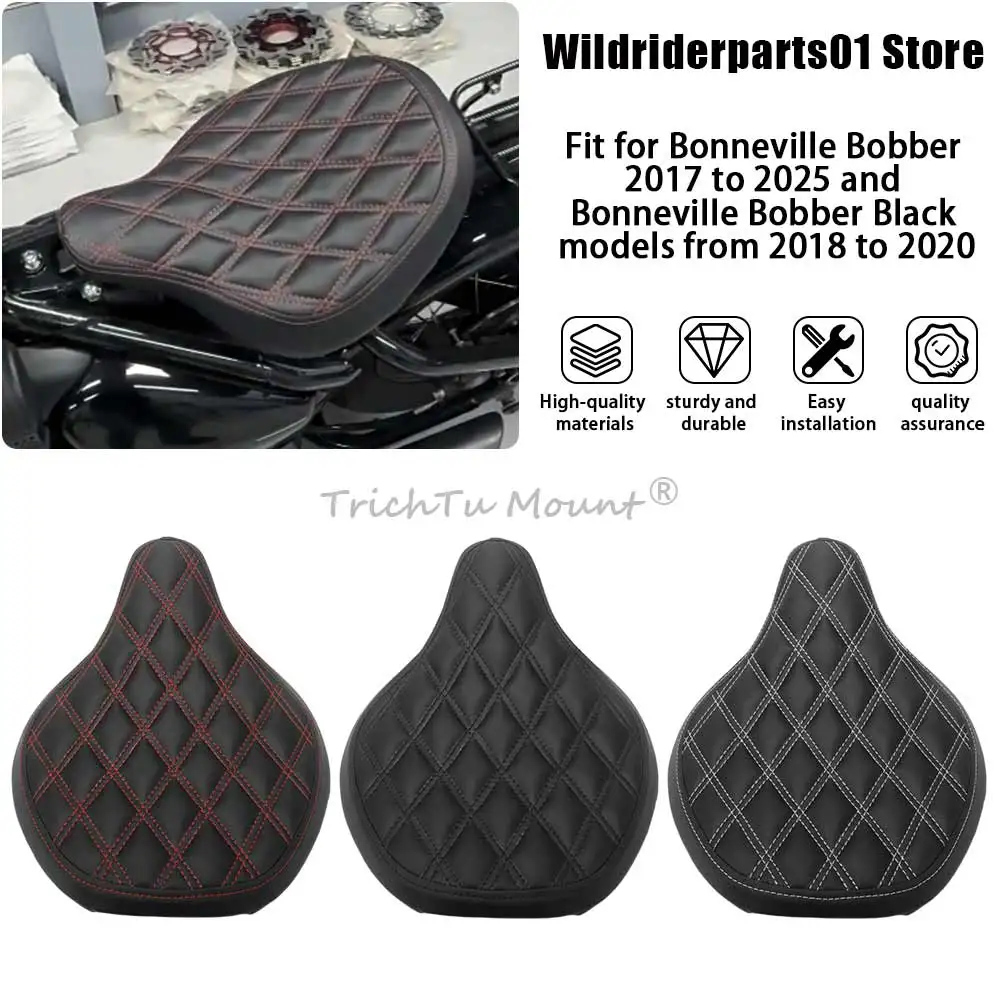 

Motorcycle 1PC Front Driver Solo Thicken Seat Cover Cushion Plastic Black/​Red/White Fit For Triumph Bonnevill Bobber 2017-2025