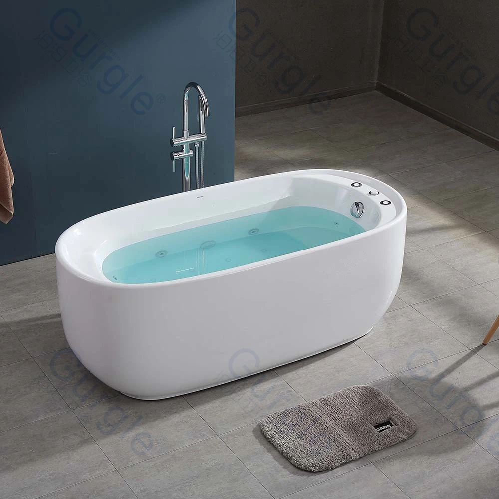 

New Indoor Freestanding White Acrylic Massage Bathtub Whirlpool Bathtubs & Whirlpools