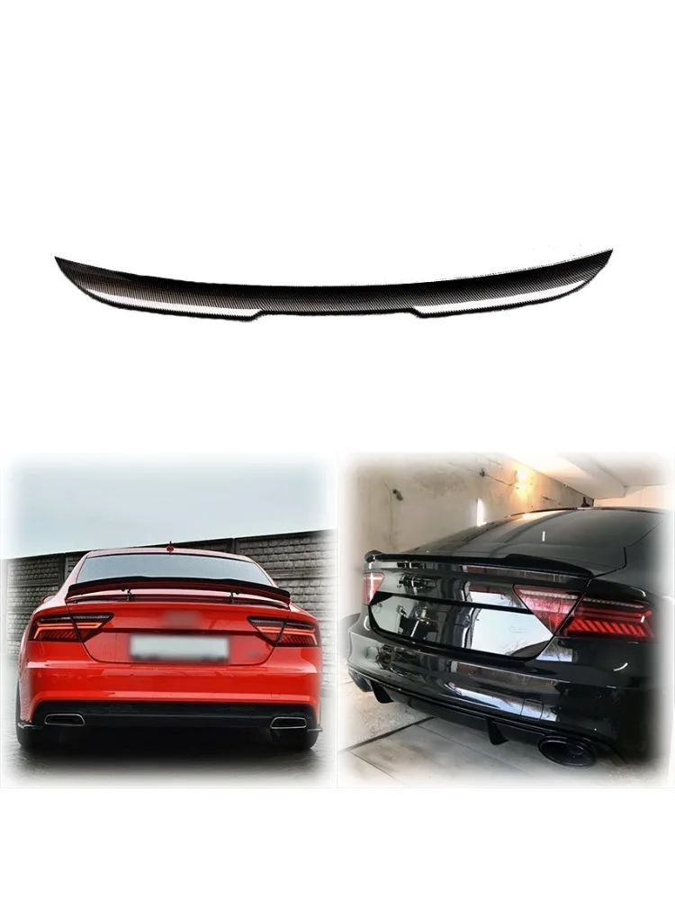 2015 tot 2018 voor audi a7 s7 rs7 v stijl auto achtervleugel hoge kwaliteit abs spoiler glanzend zwart of koolstofvezel look body kit cover - afbeelding 2