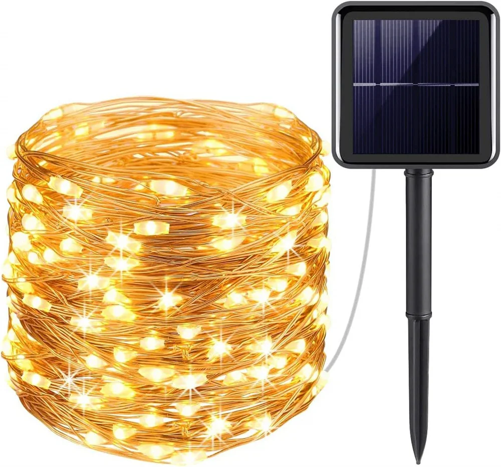 

Solar Strip Light 72ft 22M 200 LED Home Garden Copper Wire Light String Fairy Outdoor Solar Powered Christmas Party Decor