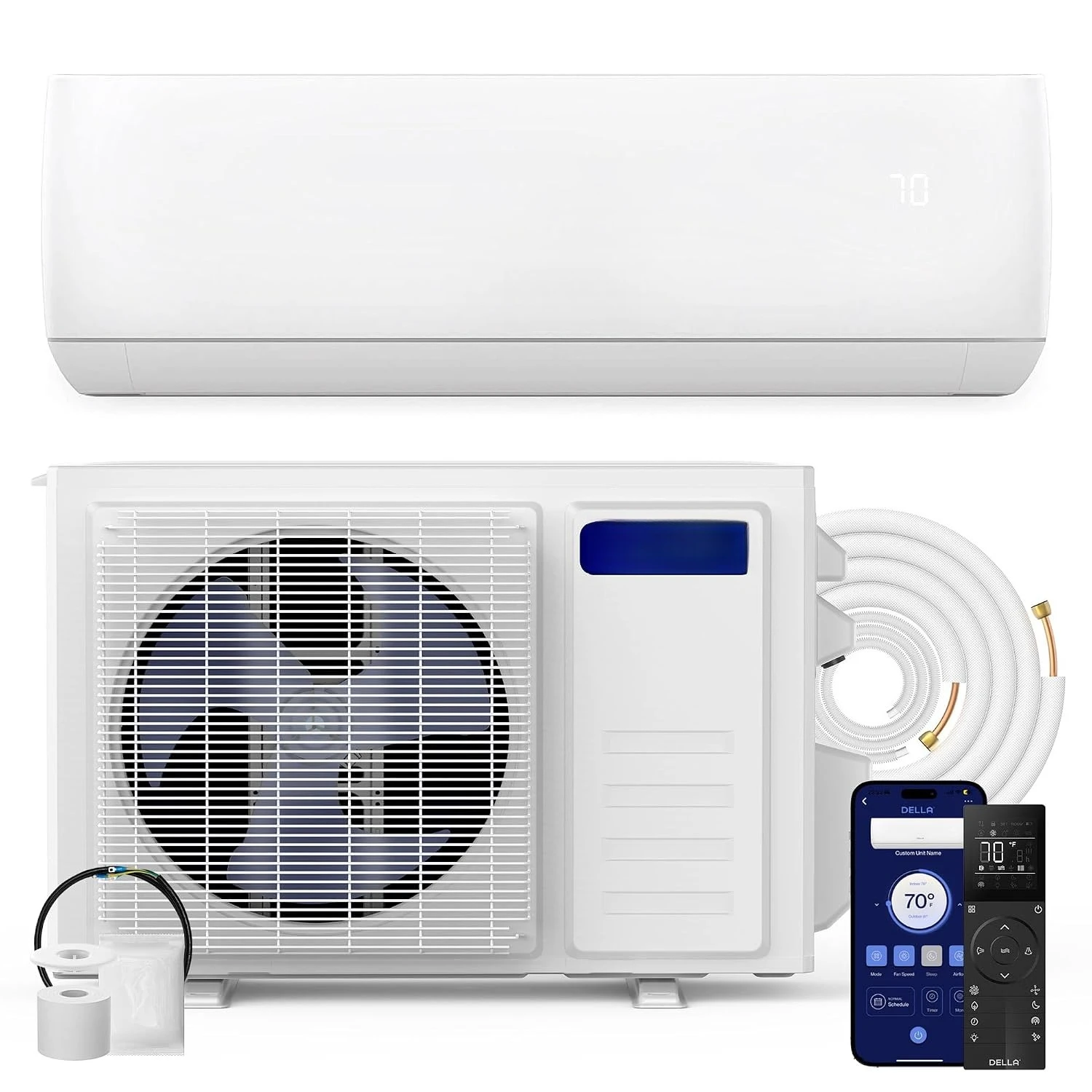 Motto Series 18000 BTU 19 SEER2 230V Mini Split AC, Cools Up to 1000 Sq.Ft, Works with Alexa and Wifi, Ductless, Custom