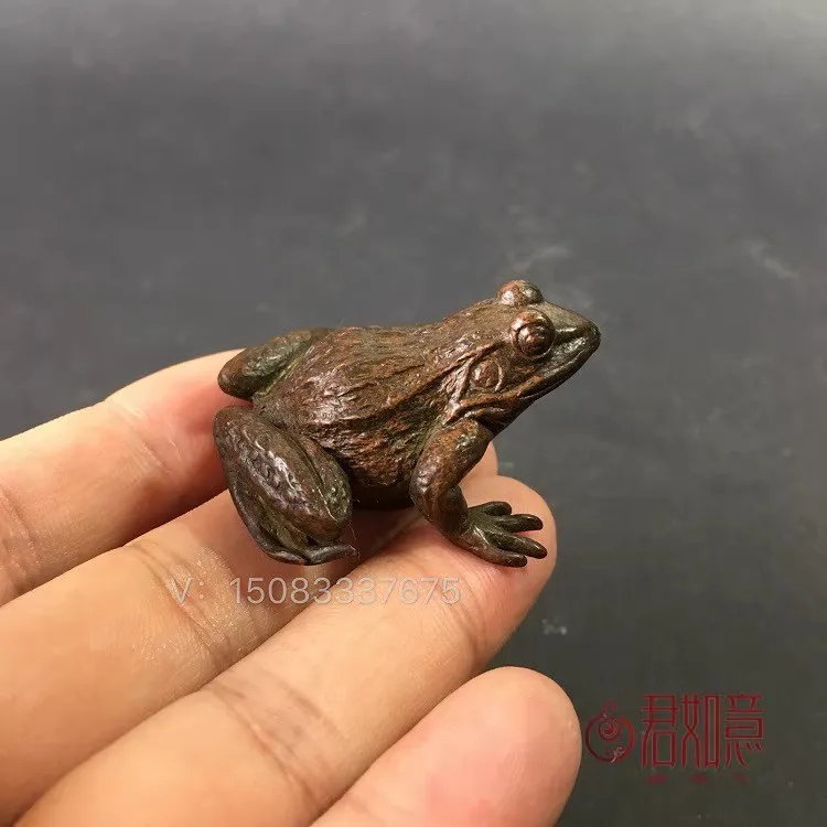 Antique Purple Copper Frog Fragrant Insert Decoration