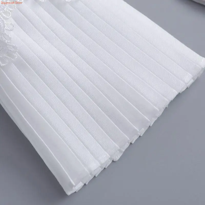 Q5WE bordado flor mangas encaje muñequeras cubrebrazos accesorio ropa boda