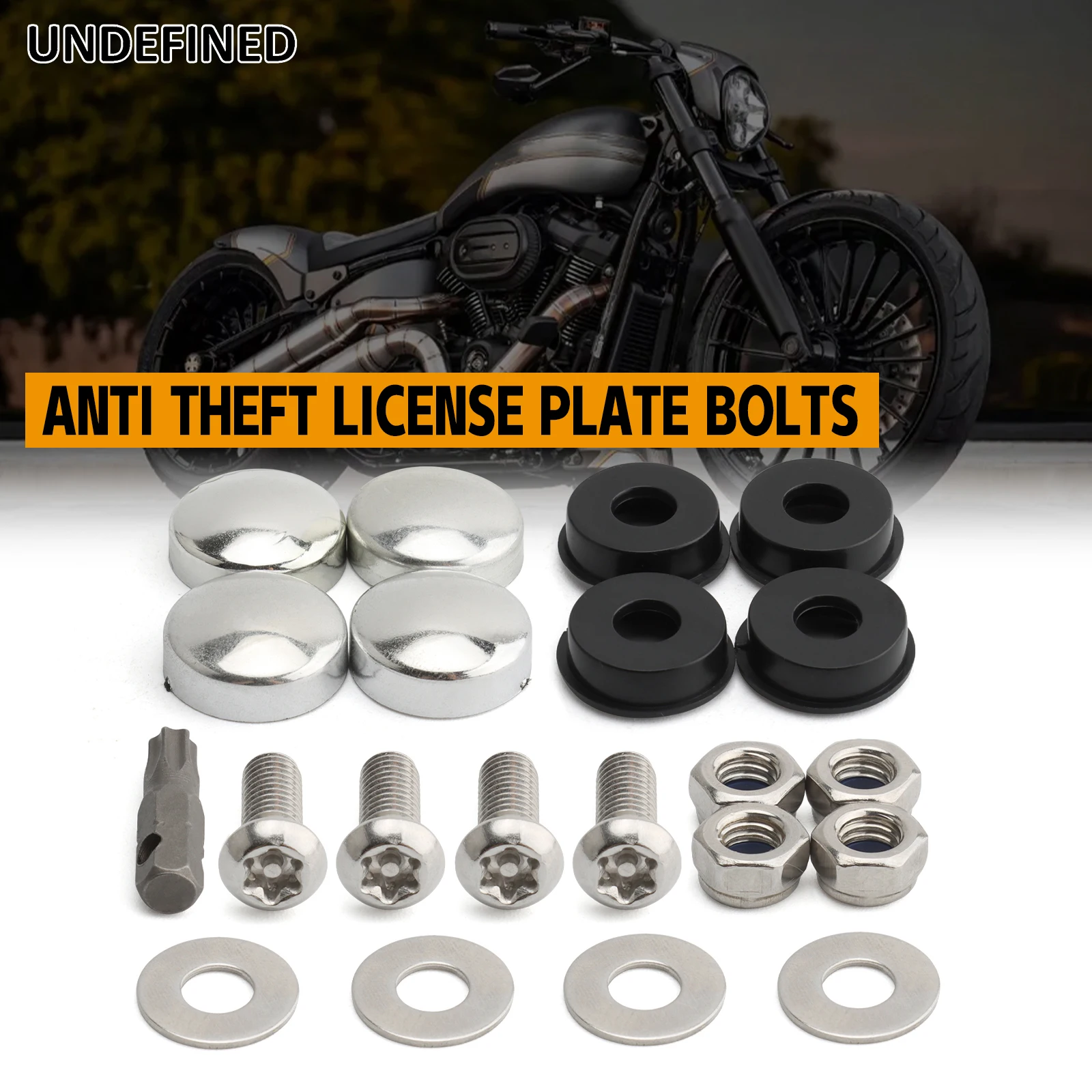 Anti Theft License Plate Screws License Plate Security Screws Kit for Harley Fastening Frame License Plate Cover Security Bolts