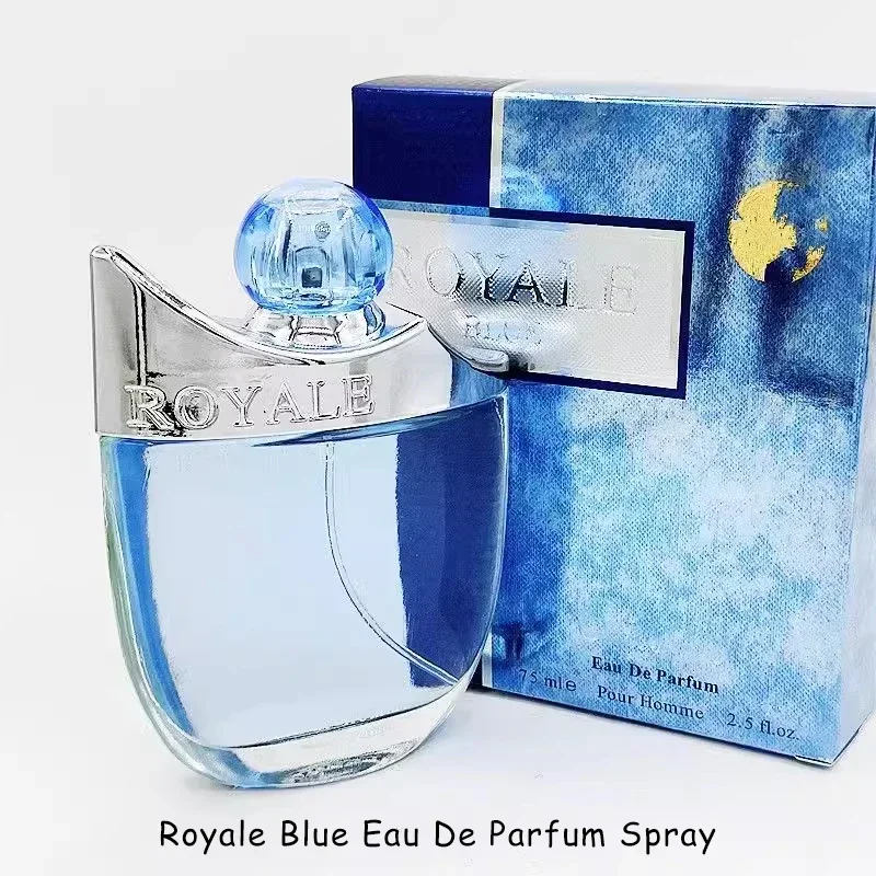 Original Signature Dubai Royal Blue Perfumery Attractive Pour Homme Spray Melon with Strong Masculine Woody Notes 75ml