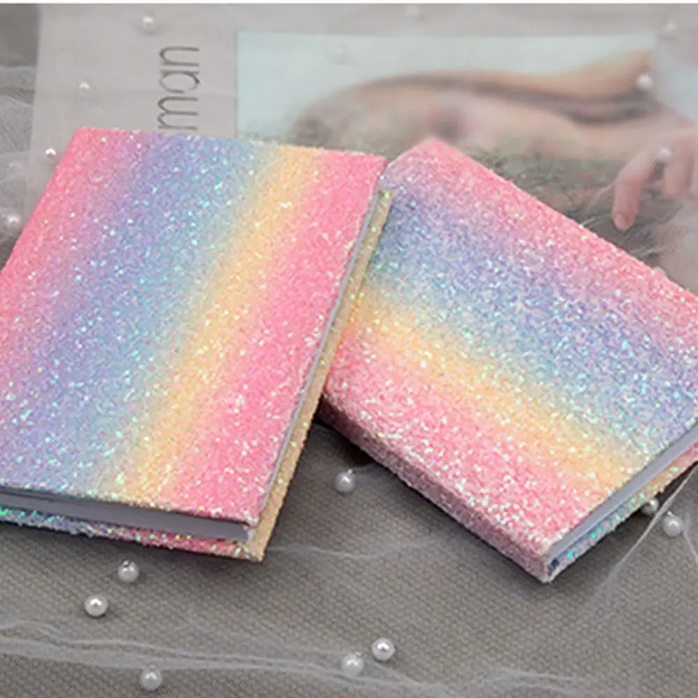 Writing Smoothly Colorful Notebook Diary Sketchbook Horizontal Line Cute Notepad PU Leather Rainbow Ledger Notebook