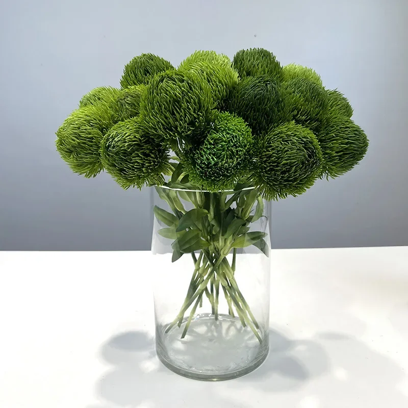Modern Home Decor Simulation Plants Soft Glue Caryophyllum Hairball Artificial Green Plant Bedroom Decoration Caryophyllums