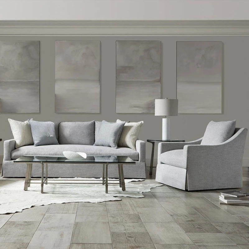 Nordic sofa removable and washable three-person American single linen fabric skirt simple small apartment living room furniture
