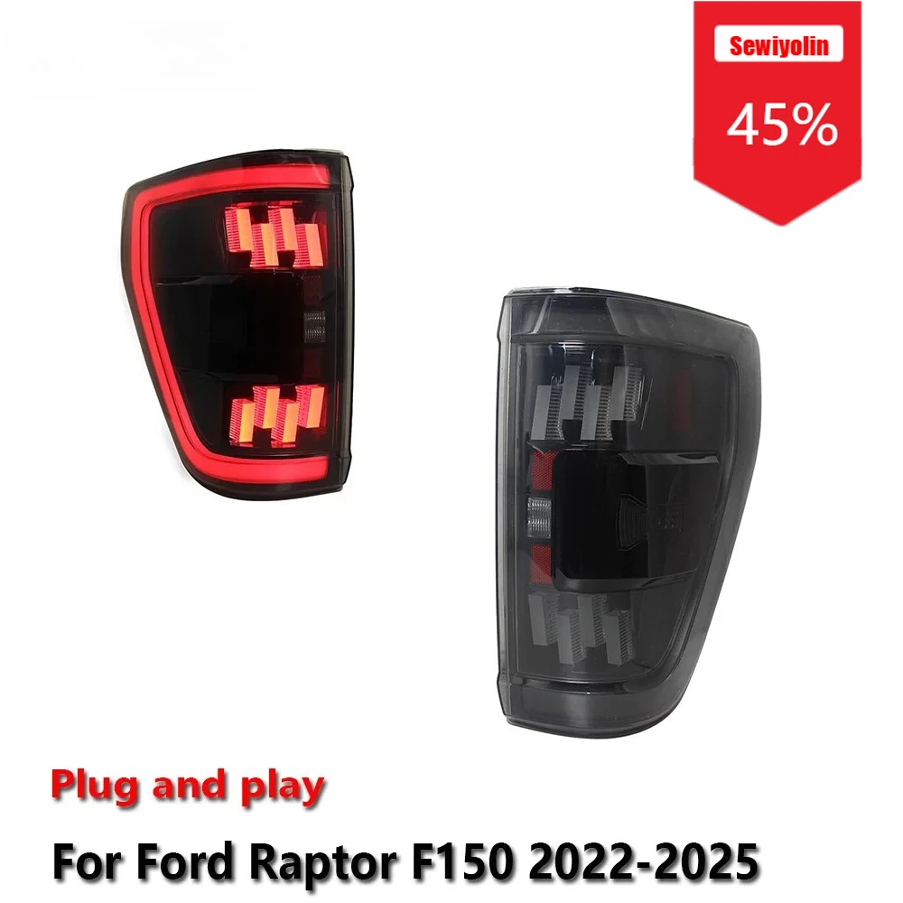 

Sewiyolin автомобильные светодиодные задние фонари в сборе для Ford Raptor F150 2022-2025 авто противотуманные DRL тормозные указатели поворота Plug and Play