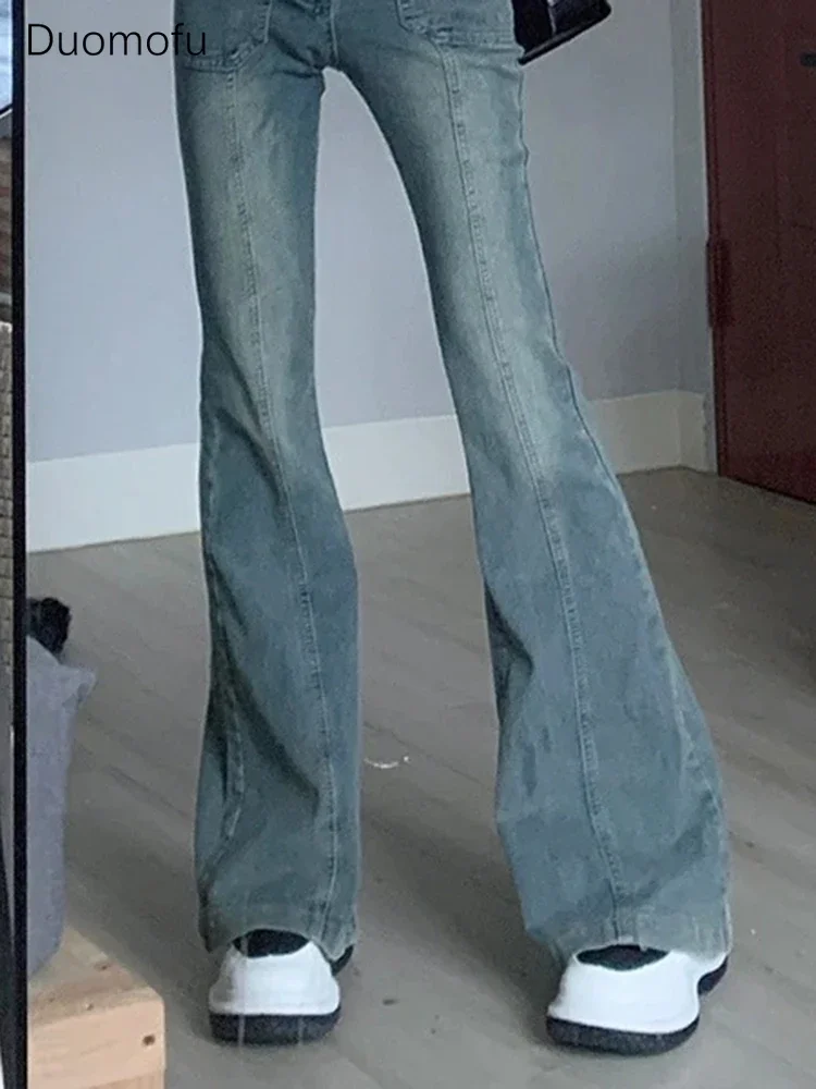 Duomofu American Vintage Sexy High Waist Slim Female Jeans Spring New Classic Full Length Fashion Simple Chic Flare Women Jeans