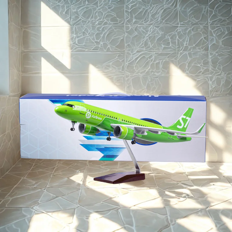 

47cm Siberia S7 Airlines A320 Neo Model Airplane With Lighting And Wheels Child Toy Plane Gift Collected Gift By Aviation
