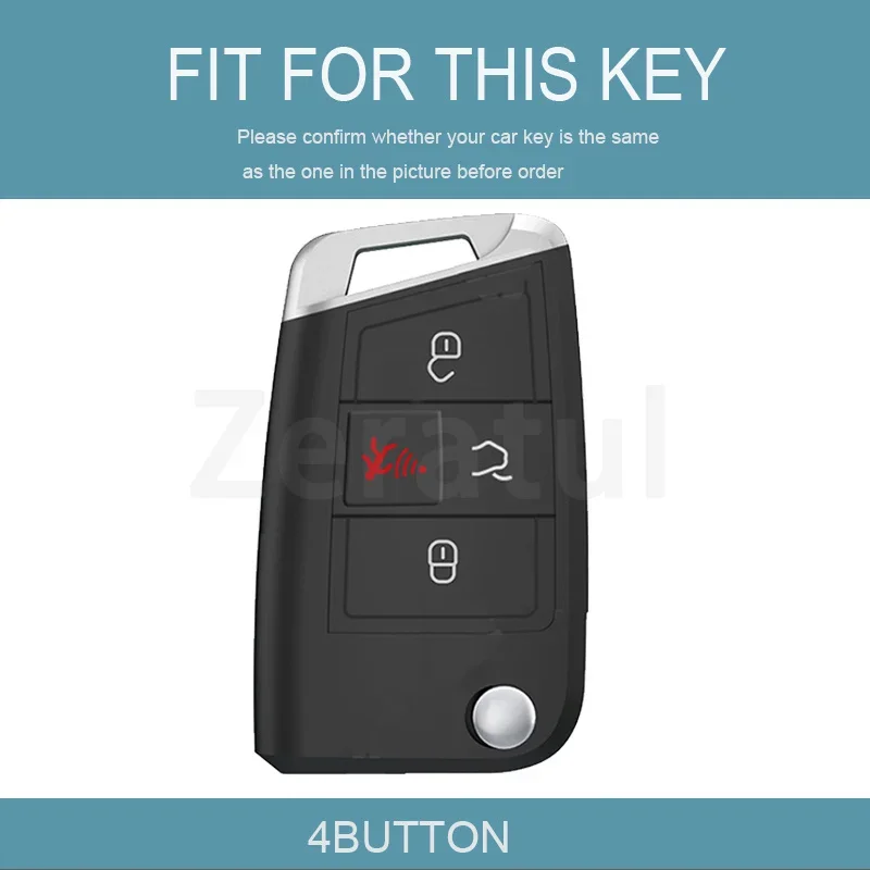 4 Buttons TPU Shell Fob Holder For VW Polo Skoda Octavia A7 Kodiaq Seat Ateca Leon Golf 7 MK7 VII Tiguan Car Key Cover Case