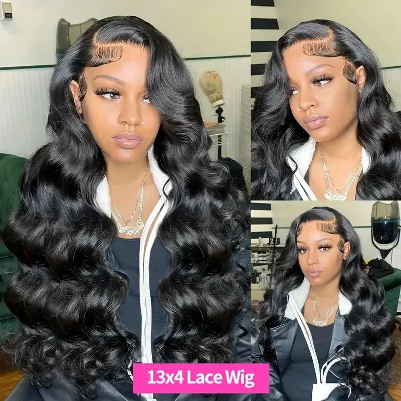 Rosabeauty 13X6 HD Transparent Body Wave Lace Frontal Wig 13X4 HD Front Human Hair 5X5 Glueless  Water Wave Wig 250 Density