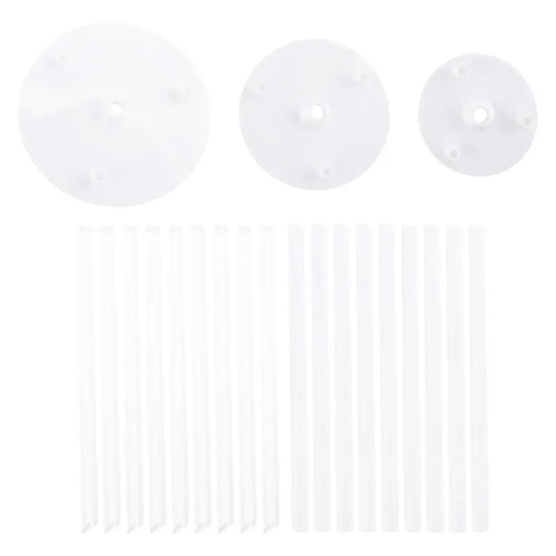 J1UL1N Cake Supports - Pack Of 18 Cake Stands, Reusable Dowel Rods, Cake Supports With 3 Cake Plates, For Multi-Tier Cakes