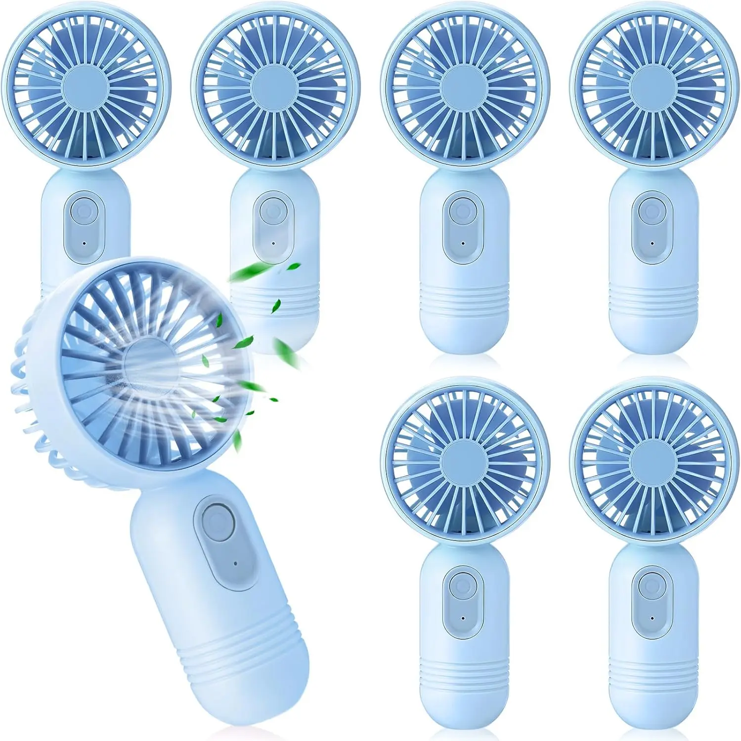 

6 Pcs Mini Portable Fan Bulk Cute Handheld Lightweight Small Little Personal Hand Eyelash Fan 3 Speeds USB Rechargeable