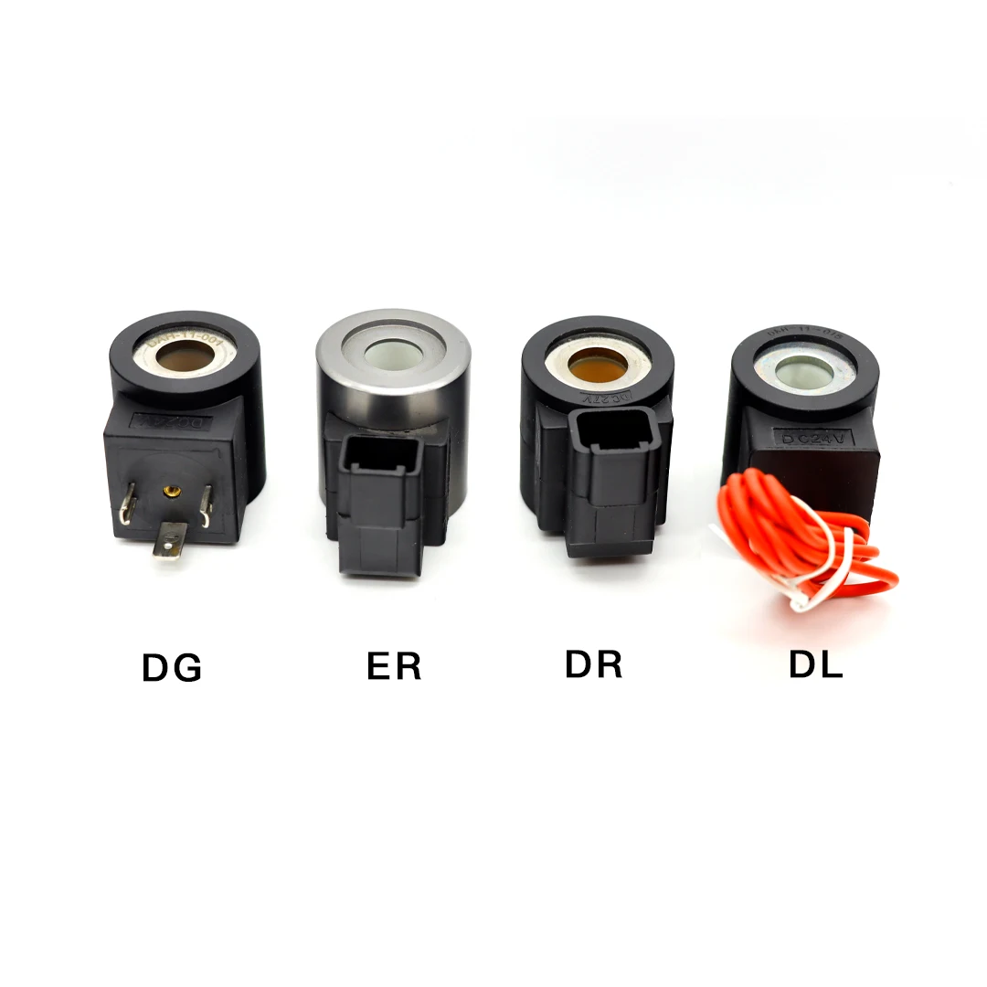 Hydraulic solenoid valve coil DC12 DC24 AC110 AC220 three-plug Dechi coil inner diameter 13 inner diameter 16