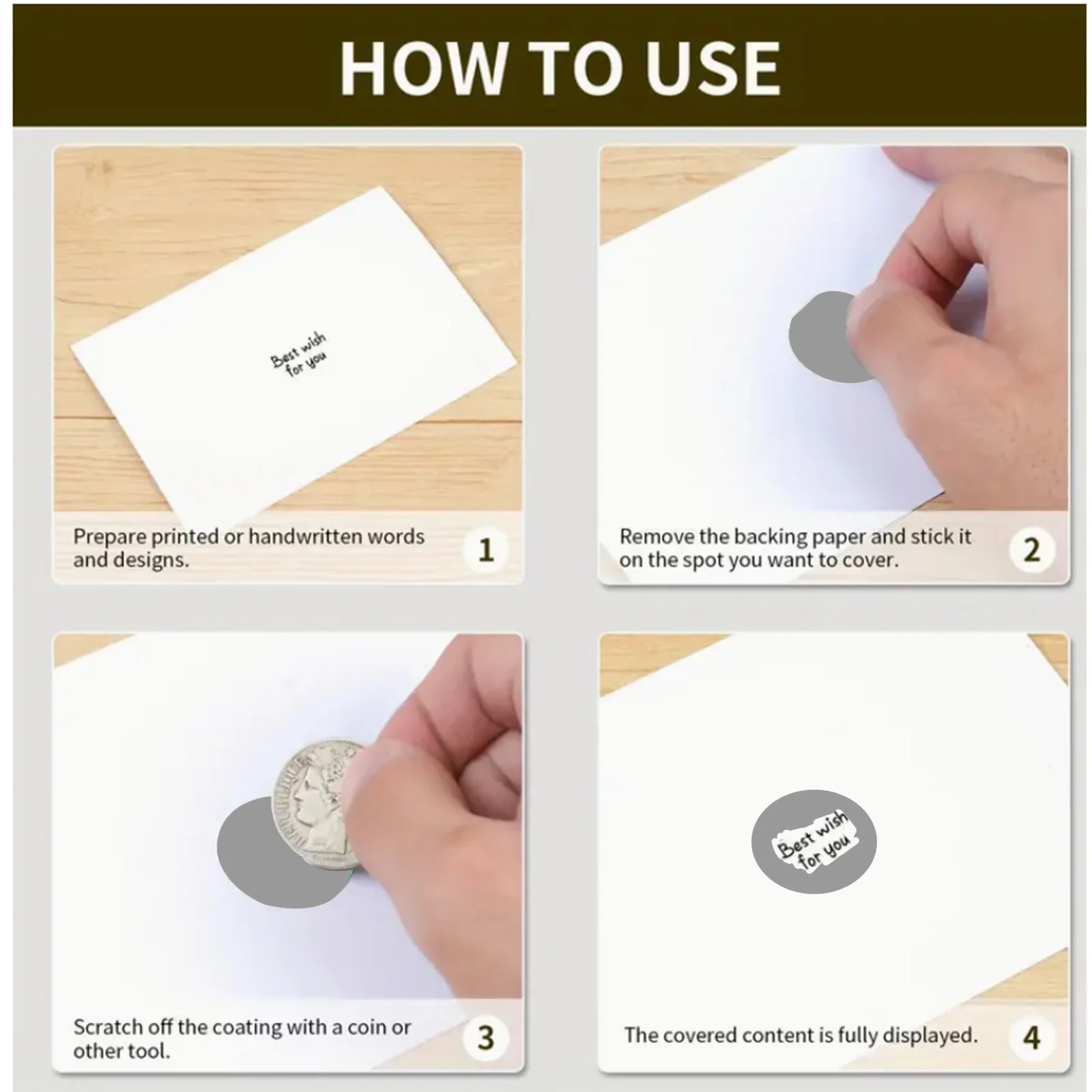 Scratch Off Sticker 14*14mm Round Gray 1000pcs Scratch Label DIY Make Your Own Lottery Ticket Games Scratch off