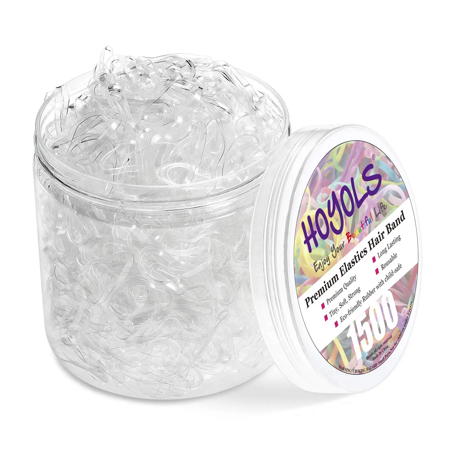 

Clear Elastic Hair Rubber Bands 1500pcs Mini Small Ponytail Holders for Blond Kids Girls No Crease Damage TPU 1 Inch