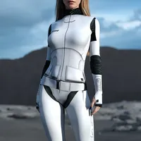 Women Punk Robot Future Ranger Armor Cosplay Costumes Steampunk Party Shows Jumpsuit Holiday Stage Catsuit Performance Bodysuits
