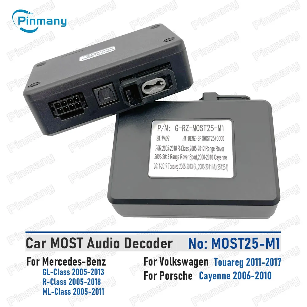 MOST25 Fiber Optic Audio Decoder for Mercedes GL ML R, VW Touareg, Porsche Cayenne Retain Original Factory MOST Amplifier Sound