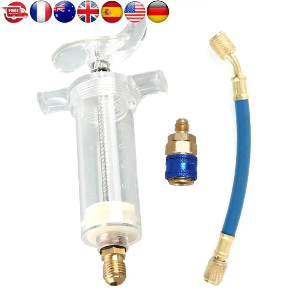 

Автомобильный инжектор для краски масла кондиционера с низким боковым адаптером быстрого соединения 1/4 SAE Инструмент для заправки трубки охлаждающей жидкости Аксессуары для системы переменного тока