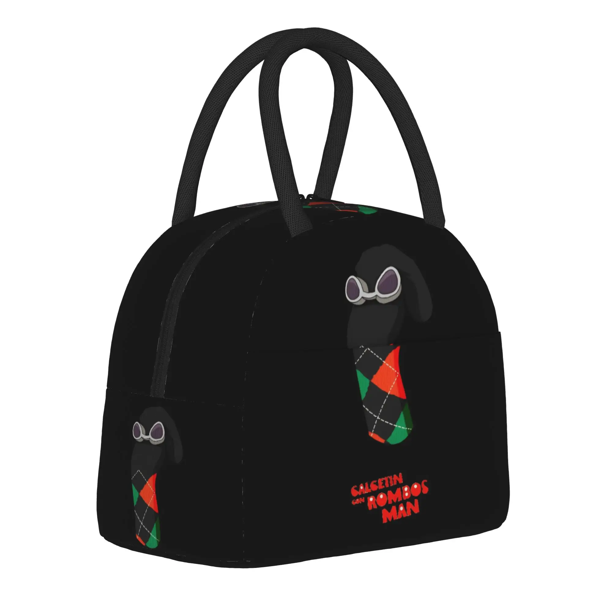 Insulated Lunch Tote Bag 31 Sock Calcetin Con Rombos Man Y2K Mins Cartoon Cooler Thermal Lunch Storage Food Box Handle Outdoor