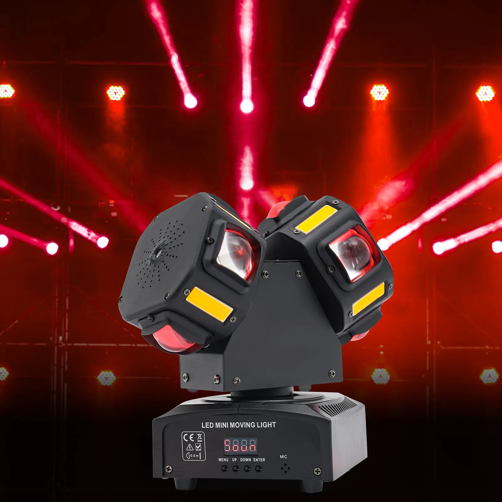 

120W Moving Head Light with RGB Laser & RGBW LED, 8-Beam DMX512 Stage Light, 540° Scan for Party Club Wedding DJ Lighting